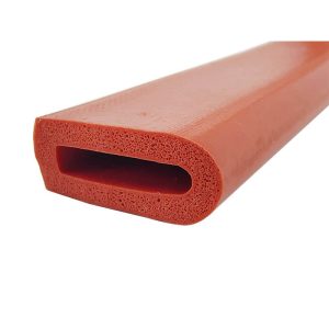 Red square hollow silicone foam hose strip for high-temperature sealing, by Tenchy