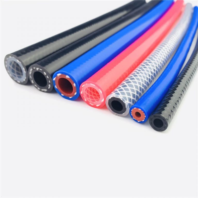 Various colors of Polyster braided reinforced silicone hoses from Tenchy