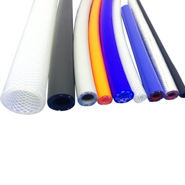 Various colors of polyster braided reinforced silicone hoses