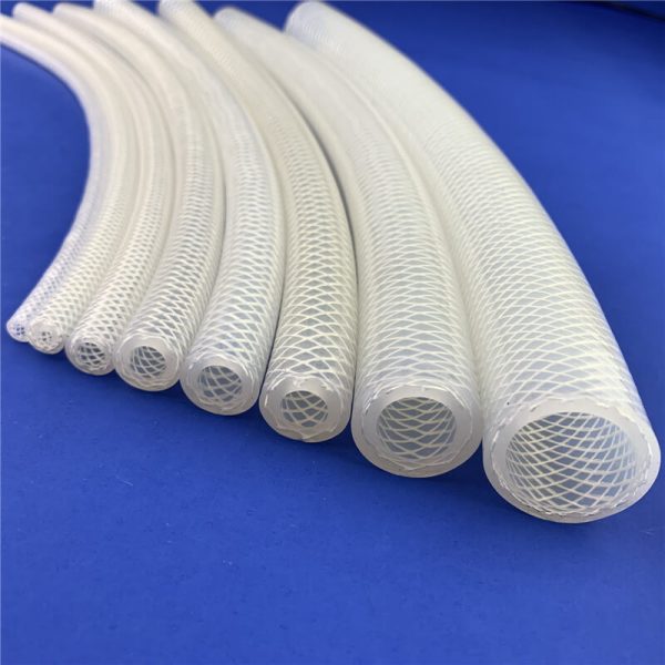 Clear polyster braided reinforced silicone hoses